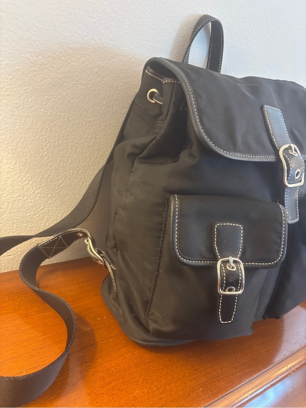 Vintage Coach Black Nylon Cargo Backpack Bag 4290 - Picture 3 of 16